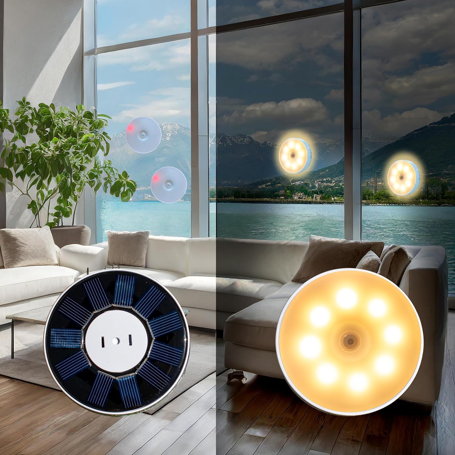 Smart Garden Solar Lights - مصباح ليلي يعمل بالاستشعار الحركي قابل