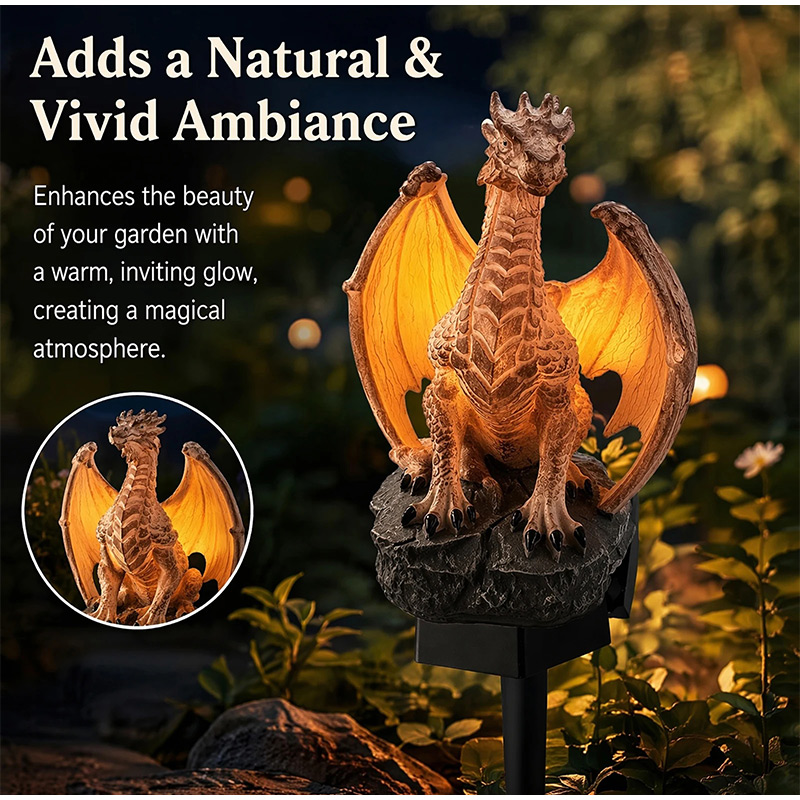 مصباح حديقة شمسي بتصميم التنين - مراجعة Smart Garden Ornaments وسعره