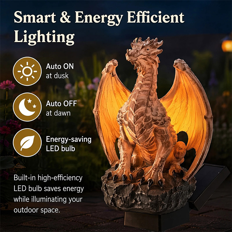 مصباح حديقة شمسي بتصميم التنين - مراجعة Smart Garden Ornaments وسعره