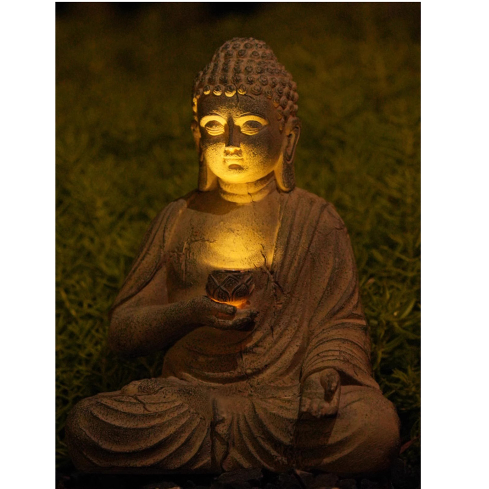 الراتنج الشمسية بوذا تمثال الن - مراجعة Smart Garden Ornaments وسعره
