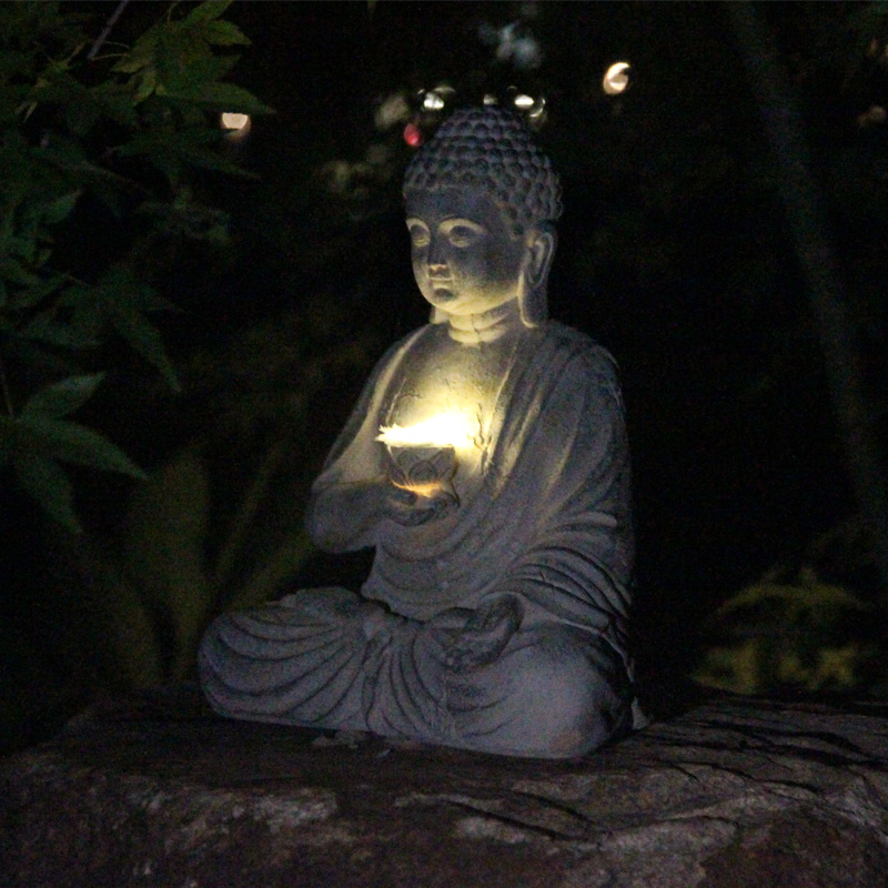 الراتنج الشمسية بوذا تمثال الن - مراجعة Smart Garden Ornaments وسعره